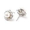 ABS Imitation Pearl Beaded Flower Stud Earrings EJEW-P213-11P-2