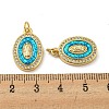 Brass Micro Pave Cubic Zirconia with Synthetic Opal Pendants KK-D096-03A-01-3