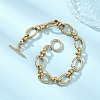 304 Stainless Steel Oval Link Chain Bracelets for Women BJEW-JB12855-01-1
