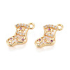Brass Micro Pave Cubic Zirconia Charms KK-N263-142C-G-1