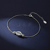 Rhodium Plated 925 Sterling Silver Eye Link Bracelet for Women STER-M116-11P-2