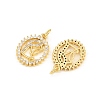 Brass Micro Pave Clear Cubic Zirconia Pendants CU-CBA5CB0-20G-2
