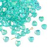 Green AB color Plated Acrylic Heart Beads X-PL539-837-1