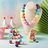 80Pcs 10 Colors Opaque Striped Acrylic Beads SACR-BT0001-02-8