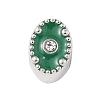 304 Stainless Steel Enamel with Rhinestone European Beads STAS-Z130-07P-2