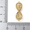 Rack Plating Brass Clear Cubic Zirconia Infinity Connector Charms KK-A234-036G-01-3