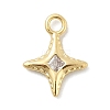 Brass Micro Pave Clear Cubic Zirconia Charms KK-B130-02G-05-1