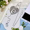 Glass & Alloy Wing & 304 Stainless Steel Urn Ashes Hanging Suncatchers HJEW-DC00196-4