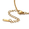 201 Stainless Steel Cable Chain Rectangle with Letter Pendant Necklaces NJEW-M070-01G-B-3