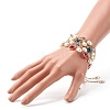 Plum Blossom Flower Glass Link Bracelets Set for Teen Girl Women X1-BJEW-TA00017-3