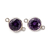 925 Streling Silver Pave Cubic Zirconia Birthstone Connector Charms STER-NH0001-80P-12-1
