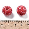 Christmas Printed Schima Wood European Beads WOOD-G023-18D-3