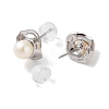 Natural Pearl Stud Earrings for Women EJEW-C083-07A-P-2