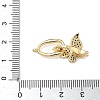 Butterfly Brass Micro Pave Clear Cubic Zirconia Fold Over Clasps KK-Z143-22G-3