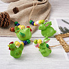 Crafans 4Pcs 4 Style Easter Theme Plastic Hen & Rabbit Pendant Decorations HJEW-CF0001-16B-13