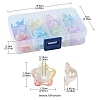 120Pcs 8 Colors UV Plating Iridescent Acrylic Bead Caps OACR-FS0001-64-7