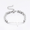 304 Stainless Steel Cross Link Bracelets BJEW-F138-02P-1