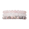 3Pcs 3 Styles Natural Mixed Gemstone Round Beaded Stretch Bracelets Set BJEW-JB10139-04-1