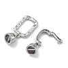 Rectangle Brass Micro Pave Clear Cubic Zirconia Fold Over Clasps KK-Z143-16P-2