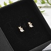 Brass Micro Pave Clear Cubic Zirconia Stud Earrings EJEW-R016-01G-02-4