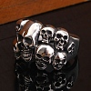 Steam Punk Style Stainless Steel Multi-Skull Finger Rings SKUL-PW0005-08E-4