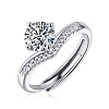 Rhodium Plated 925 Sterling Silver Micro Pave Cubic Zirconia Adjustable Rings AJEW-U007-23P-1