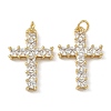 Brass Micro Pave Clear Cubic Zirconia Pendants KK-L257-13G-1