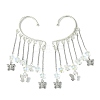 Brass Star & Glass Star Tassel Earrings EJEW-JE06002-1