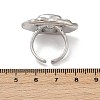 Brass Pave Cubic Zirconia Adjustable Open Cuff Rings for Women RJEW-R032-01P-5