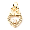 Brass Micro Pave Clear Cubic Zirconia Pendants X-ZIRC-P094-07G-RS-1