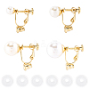24Pcs 4 Styles 316 Surgical Stainless Steel Clip-on Earring Converters Findings STAS-SC0010-35G-6