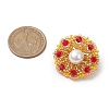 Handmade Glass Seed Beaded Flower Brooches for Women JEWB-MZ00005-02-3