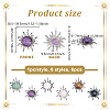 6Pcs 6 Styles Zinc Alloy Pave Gemstone Pendants G-GA0001-81-2