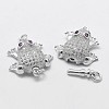 925 Sterling Silver Cubic Zirconia Box Clasps STER-F037-018P-3
