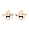 Alloy Rhinestone and Enamel Pendants PALLOY-T092-41G-01-1