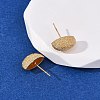 Brass Textured Stud Earrings EJEW-A143-02A-G-3