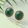 Half Round Brass Micro Pave Cubic Zirconia Stud Earrings EJEW-R215-01G-2