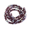 AB Color Plated Transparent Glass Beads Strands GLAA-G127-01-01K-3