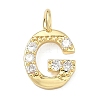 Brass Micro Pave Clear Cubic Zirconia Pendants KK-I476-01G-G-1