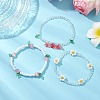 3Pcs 3 Colors Acrylic Charms Bracelets Sets for Women X1-BJEW-TA00577-02-3