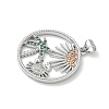 Brass Micro Pave Cubic Zirconia Pendants KK-P330-07A-P-2