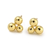 Rack Plating Round Brass Stud Earrings EJEW-C116-01G-1