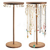 Rotatable Round Wood Jewelry Necklace Display Organizer Hanging Tower Rack NDIS-TAC0001-01B-2