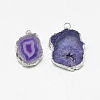 Natural Druzy Agate Pendants G-Q494-65F-P-2