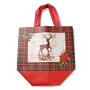 Christmas Theme Tartan Non-woven Fabric Gift Tote Bags with Handle ABAG-G017-01C-2