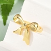 Hollow Bowknot Brass Open Cuff Rings for Women RJEW-G343-21G-3