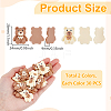 60Pcs 2 Colors Bear Opaque Resin Cabochons CRES-UN0001-05-3