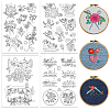 4 Sheets 11.6x8.2 Inch Stick and Stitch Embroidery Patterns DIY-WH0455-168-1