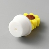 Sunflower Pot Food Grade Eco-Friendly Silicone Beads SIL-TAC0002-17B-2