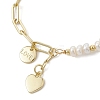 Brass Heart Charms Bracelets BJEW-JB12711-3